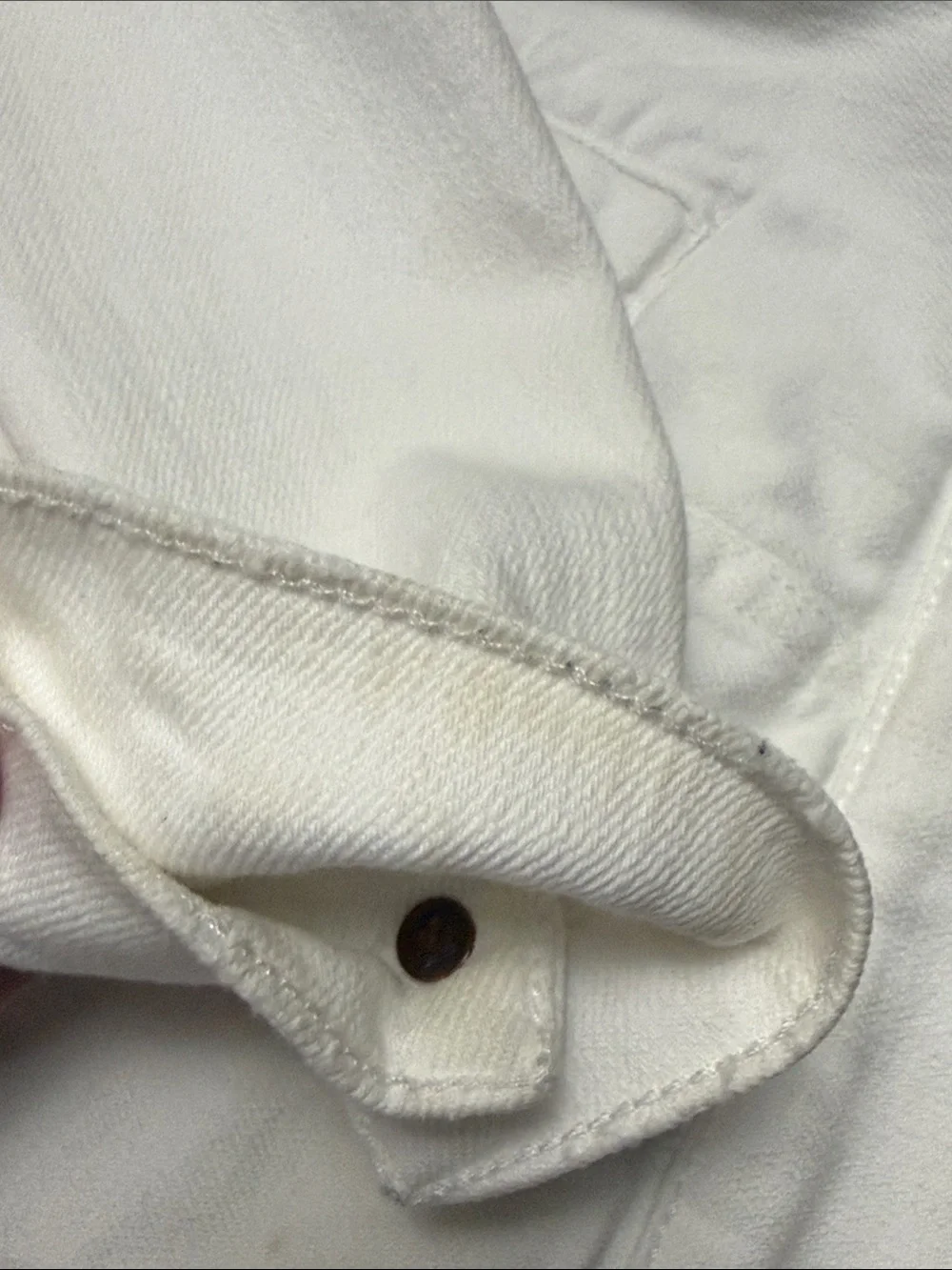 7 For All Mankind White Denim Trucker Jacket Medium Classic Button Front